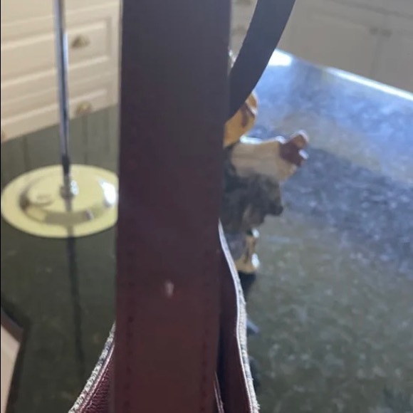 Authentic BURBERRY Nova Check Canvas Leather Shoulder Tote Bag Beige Burgundy - Picture 9 of 11